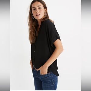 Madewell Central Drapey Shirt Black Size XL